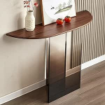 PQXQZ Schmaler Konsolentisch aus Acryl f&uuml;r den Eingangsbereich Sofatisch mit Geschwungener Holzplatte f&uuml;r Sofa Flur Diele Wohnzimmer(120x35x73cm)