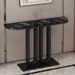 Generisch Stilvoller schwarzer Konsolentisch - 80 cm (31,5 Zoll) f&uuml;r Eingangsbereich, Sofa oder Diele | Dekorativer Schreibtisch f&uuml;r Wohnzimmer und Flur | Modernes Wohnaccessoire