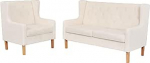 Fasba 2-TLG. Sofa-Set Stoff Cremewei&szlig;, Polstersofa Moderne Relax-Couch f&uuml;r Wohnzimmer Schlafzimmer Hobbyraum274928