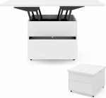 LIFEZEAL kokkupandav kohvilaud, 3 in 1, reguleeritav k&otilde;rgus, kokkupandav laud koos nupuvajutusega sahtliga, salajase hoiukambriga ja v&auml;ljal&otilde;igatud k&auml;epidemetega, kaasaegne multifunktsionaalne laud elutuppa (valge)