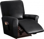 Stretch PU nahast diivanikatte komplekt 4 tk must slipcover 1 toolile 1 kahekohalisele 1 diivanile 1 lamamistoolile