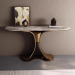 Schmaler industrieller Eingangstisch, langer Sofatisch f&uuml;r Wohnzimmer, moderne Konsole mit einzigartigem Sockel, stilvoller Akzenttisch f&uuml;r Flur, platzsparendes Design