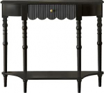 LUNAIZHUO Konsolentisch aus Massivholz, Konsolentisch Schwarz mit Stauraum, Hohe Beine im R&ouml;mischen Stil f&uuml;r Wohnzimmer, Flur, Diele und B&uuml;ro(Black,80cm/31in)