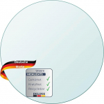 DELUKE&reg; &uuml;mmargune lauaplaat, l&auml;bim&otilde;&otilde;t 90 cm, karastatud klaas, 10 mm paksus, l&auml;bipaistev klaasplaat, &uuml;mmargune, ideaalne DIY projektidele, klaasist lauad ja kaminaklaasiplaat