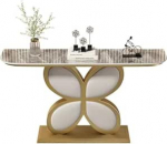 Konsoollaud esikusse, kitsas diivanilaud kohvilaudade taga, skandinaavia stiilis esiku laud elutuppa, esikusse, 120 x 30 x 80 cm (v&auml;rv : kuldne 2)