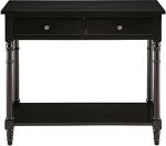 Moderner Konsolentisch mit rechteckiger Basis, Wandfl&auml;chen, Seitenflur, Eingangsbereich, Konsolentisch aus Massivholz mit 2 Schubladen f&uuml;r Wohnzimmer, Flur, Schlafzimmer, robust und stabil,