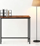 Schmaler Eingangstisch mit Displayregal, schlanker Metallrahmenkonsole -Tisch in rustikalem Braun, f&uuml;r Wohnzimmer, Schlafzimmer, Industriedesign Flur