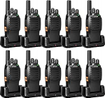 Retevis H777 raadioside, Walkie Talkie t&auml;iskasvanud, sageduse sidumine &uuml;he kl&otilde;psuga, taskulamp, &uuml;he kl&otilde;psuga h&auml;ire, t&uuml;&uuml;p-C, VOX, vastupidav, raadioside komplekt restoranidele, koolidele (10 tk, must)