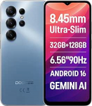 DOOGEE Note 56X PRO Android 16 nutitelefon ilma lepinguta, 8,45 mm Ultra Slim & Lightweight, 32 GB + 128 GB, 6,56 tolli 90 Hz, 4G mobiiltelefon, 13MP + 8MP kaamera, 6150 mAh aku, Dual SIM, Gemini AI