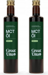GreatVita MCT kookos&otilde;li 2 x 500 ml | C8 & C10 rasvhapped, Premium kvaliteet - 70% kapr&uuml;&uuml;lhape ja 30% kapriksoolhape - v&auml;ljatr&uuml;kk v&otilde;ib erineda.
