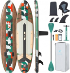 ZLX Stand Up Paddle Board koos istmega 320 cm T&auml;ispuhutav Paddle Board t&auml;iskasvanutele Algajaile S&otilde;bralik Lai Stabiilne libisemisvastane teki Pump Reguleeritav SUP paddel