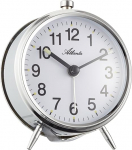 Atlanta Alarm Clock with Luminous Hands Analogue 1051-19, silver, Modern