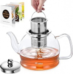 Klaasist teekann 1,5 L, teekann koos s&otilde;elaga, STNTUS klaasist kann koos tees&otilde;elaga lahtise tee jaoks, teekannud, teekannud tilgavaba, teekeetja, teekannud kuumakindlad