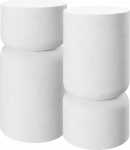 tectake&reg; Set of 2 Round Coffee Tables, White, Round Side Table, Aesthetic Room Decor, Modern Furniture for Living Room, Bedroom, Coffee Table, Side Table or Bedside Table