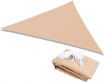 ARTECSIS Triangular Awning 5 m x 5 m x 5 m Sand Beige Water-Repellent Sun and Wind Protection with Tension Ropes and Eyelets
