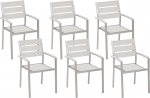 Beliani Vernio Garden Chairs Set of 6 White Timeless Design Stackable
