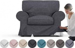 mugavalt EKTORP Armchair Slipcover, Raskeveokate, lemmikloomade ja plekkide vastupidav, vastupidav Nano-Tech kangas, lihtne puhastada ja asendada.(Charcoal Color).