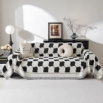 MEETSKY Sofabez&uuml;ge f&uuml;r Hunde, schwarzer Couchbezug, Sektionalsofabez&uuml;ge f&uuml;r Kissen, Couch, Diivan, Chenille, Sofa-Schonbezug, Couch&uuml;berz&uuml;ge f&uuml;r L-f&ouml;rmige Couch, Haustierschutz, M&ouml;belbez&uuml;ge, 180,3 x