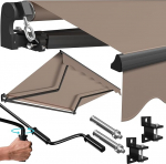 KESSER liigendvarrega markiis Eelnevalt kokkupandud markiis 250 x 200 cm Terrassimarkiis P&auml;ikesemarkiis koos seinakinnitusega P&auml;ikesekaitse r&otilde;dumarkiis Vetth&uuml;lgav alumiinium / pol&uuml;ester Taupee