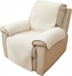 HonunGron Reversible Armchair Protector Sherpa Protective Cover Reclining Chair Covers for TV Chair Relax Chair Thick Warm Fleece Armchair Protector Sofa Throw Protective Cover Armchair Cover (Beige,