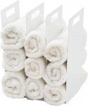 Yamazaki 4316 Tower Towel Organisers (Set of 2), White, Steel, 14.5 x 14.5 x 30 cm