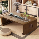 Hiina bambusest tee p&otilde;randalaud, Jaapani kokkupandav kohvilaud, altarilaud meditatsioon, madal kaasaskantav kokkupandav tatami laud elutuppa, kodu kaunistamiseks (p&auml;hkelpuu, 80 x 50 x 30 cm)