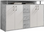 Drift Sideboard betoonist ja valgest, 139 cm