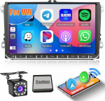 Hikity Android13 Car Radio Wireless Carplay with Navigation System for VW Golf 5 6 Passat B6 B7 Jetta Polo Touran Caddy Sharan Seat 9 Inch Car Stereo Radio 2 DIN with Bluetooth WiFi FM Android Car