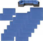 Aiam&ouml;&ouml;bli komplekti istmepadja katte asendamine, r&otilde;dum&ouml;&ouml;bli kanga kate, &otilde;ues patio padjakatted koos t&otilde;mblukuga, ainult katted (14, sinine)