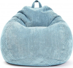 Roheline Bean Square XL siseruumide Corduroy kate 90 x 110 cm - ilma t&auml;idiseta - Bean Bag Cover, Bean Bag Cover - Cord - Pehme, pehme, vastupidav - pestav, koos sisekotiga - helesinine