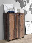 Forte Baltimore Sideboard 130 140, 3 sahtlit, 3 ust, kaasaegne kapp, elutuba, magamistuba, puitmaterjal, Sonoma tammepuidust dekoor, 136 cm lai x 83 cm k&otilde;rge x 41,3 cm s&uuml;gavus