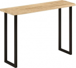 Vintage Konsolentisch mit Baumkante, Metallrahmen, Schmal Flurtisch Eingangstisch Sofatisch f&uuml;r Wohnzimmer Foyer Eingang, 105x33x76 cm Massivholz Mango