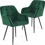 S&ouml;&ouml;gitoa toolid komplekt 2 rohelist k&ouml;&ouml;gitooli Sametist s&ouml;&ouml;gilaua toolid Polsterdatud tool k&auml;etugede ja metalljalgadega