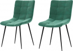 Vida Designs Richton s&ouml;&ouml;gitoolid polsterdatud sametist istmega ja mustade metalljalgadega (2, roheline)