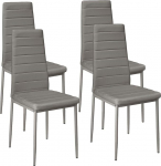 Lauter 4 tk s&ouml;&ouml;gitoolid Faux Leather polsterdatud istme ja seljaga s&ouml;&ouml;gitoolide komplekt SGS heakskiidetud 4 tk (Hall)