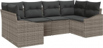 6-teiliges Garten Sofa Set mit Kissen Grau Poly Rattan Gartenlounge Model3346859