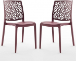 Pol&uuml;prop&uuml;leenist klaaskiust virnastatavad toolid Sisek&ouml;&ouml;gi s&ouml;&ouml;gituba V&auml;ljas aias Baar Restoranitoolid Modern Design Anna (2 tooli, Merlot)