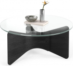 Umbra Madera kohvilaud, &uuml;mmargune elutoa laud puidust ja klaasist, must