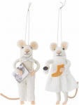 Bloomingville PEO Ornament, villane, valge, L9xH13xS5 cm, 2 tk, komplektis.