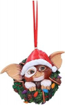 Nemesis Now Gremlins Gizmo in Wreath Hanging Ornament 3.75" Resin Officially Licensed Gremlins Gremlins Christmas Ornament, Cast from Finest Resin Hand Painted