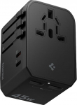 Spigen ArcStation reisiadapter maailmas, 45 W 4-pordiline universaalne reisipistik 2 USB-C, 2 USB-A ja 1 vahelduvvoolu pistikupesa, rahvusvaheline pistikupesa adapter, universaalne adapter USA, UK, EU, AU jaoks - must