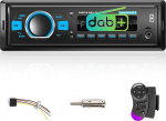 Hodozzy DAB+/DAB autoradio 1 DIN Bluetooth 5.0, 2 x USB/SD/EQ/Aux-in, roolijuhtimine, k&auml;ed-vabaduse komplekt, MP3 m&auml;ngija, 25 W x 4
