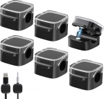 htdayang Kabel-Clips, magnetischer Kabel-Organizer, selbstklebend, Schreibtisch-Kabelmanagement f&uuml;r Nachttisch, K&uuml;chenger&auml;te, B&uuml;ro, Schwarz, 6 St&uuml;ck