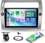 4G + 128G Android Autoradio Citro&euml;n C4 2004-2009/C-QUATRE 2008-2011 9-tolline juhtmevaba Carplay autoraadio koos Android auto navigatsiooniga GPS peeglilink Bluetooth FM/RDS/EQ roolijuhtimispuldiga