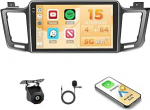 Hikity Android 15 4+64G autoraadio Toyota RAV4 2013-2019 10-tollise Incell puuteekraaniga, autoraadio 2DIN juhtmevaba Carplay Android autoga, FM/RDS raadio, Bluetooth, GPS, WiFi, tagurduskaamera +