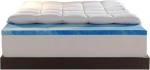 Sleep Innovations Double Layer Memory Foam Mattress Topper 4" King Medium Support 2" Cooling Gel Memory Foam Plus 2" Pillow Case