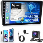 2G + 64G Android autoradio Peugeot 407 2004-2011, 9-tolline puutetundlik Bluetooth raadio traadita Carplay & Android Car/WiFi/GPS/EQ/FM RDS raadio + tagurduskaamera + mikrofon