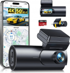 GKU 4K+1080P Dashcam Auto Vorne Hinten mit 64GB SD Karte, 5GHz WiFi GPS, 1.5" IPS Dash Cam Auto Kamera mit Park&uuml;berwachung, Super Nachtsicht, WDR, 170&deg; Weitwinkel, G-Sensor, APP Steuerung, Max 256GB