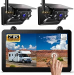 eRapta 2 Magnetic Solar tagurduskaamerad traadita: 12000 mAh aku, 7-tolline 1080P puuteekraaniga IPS monitor, 1 minutiline DIY paigaldus, IP69K veekindel tagurduskaamera matkaauto, haagissuvila jaoks