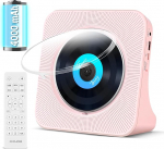 Kaasaskantav CD-m&auml;ngija Bluetooth saatjaga, 4000 mAh laetav Kpop CD-raadio m&auml;ngija kahekordse HiFi k&otilde;lariga, laste CD-m&auml;ngija koos taimeri, USB AUX taasesituse, FM-raadio, kaugjuhtimispuldiga, roosa